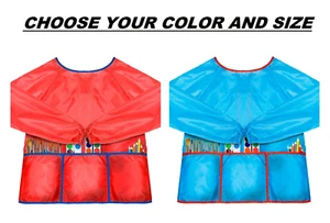Kids Art Smock Long Sleeve Painting Aprons Waterproof and Paint Repellent!! - Picture 1 of 15