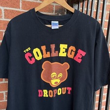 Vintage 00s Kanye West College Dropout Tour Rap T Shirt Xl Xxl Black 2004 Rare 
