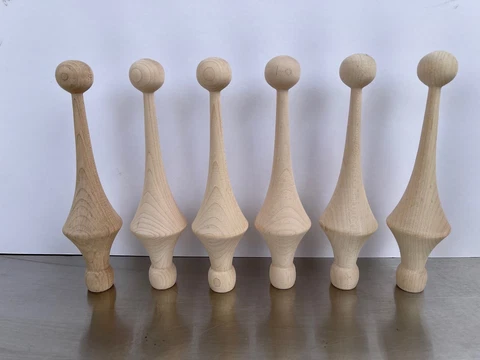 Lot of 6 New WOOD FINIAL UNFINISHED FOR CLOCK, BED OR FURNITURE  FINIAL Cover