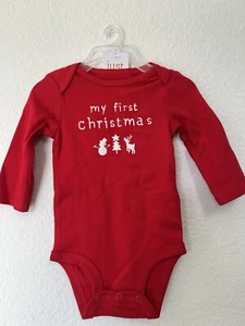 NEW Just One You Carter's Red 'My First Christmas' Bodysuit Size 3Months - Picture 1 of 3