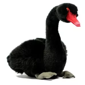 Black Swan Goose 9 Inch Stuffed Animal Plush Toys Toddler Doll Kids Gifts - Picture 1 of 6