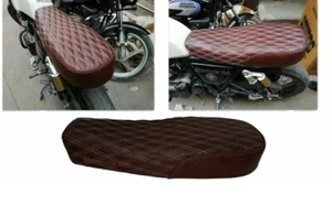 Brown Faux Leather Seat Fit For Royal Enfield Interceptor 650 Continental GT - Picture 1 of 7