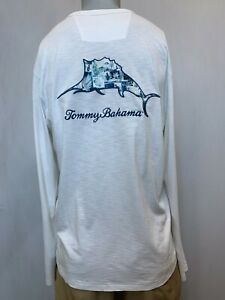 Tommy Bahama T-Shirt Men's Size 1XLB, 2XLB, 3XL, 3XLB White Long Sleeve