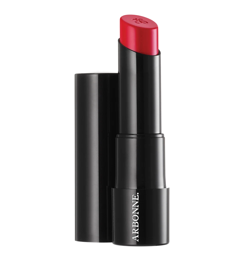 Arbonne geglätteter Lippenstift, GLADIOLA rot, brandneu verpackt veganes Make-up