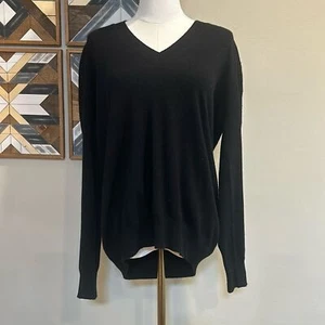 Tomas Maier Cashmere V-Neck Sweater Black 4 - Picture 1 of 3