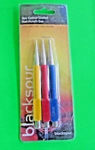 Blackspur Colour Coded Nail Punch Set 3 pc free postage - Bild 1 von 1