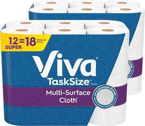 Toallas de papel de tela multisuperficie Viva, tamaño de tarea - 12 súper rollos (2 paquetes de 6) - Imagen 1 de 4