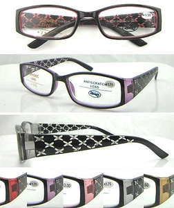 Damen Kunststoff Lesebrille 30 Stück Diamantdetail Lazer Design 5 Farben L355 - Bild 1 von 24