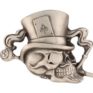 Skull 666 Goth Rock Evil Fantasy Biker Horror Gothic 1990s Vintage Belt Buckle - Picture 1 of 5