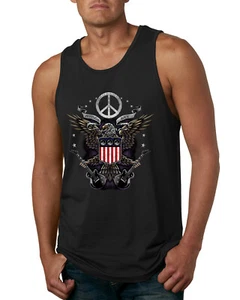 Freedom Rock Guitar Peace Eagle Men Graphic Tank Top - Picture 1 of 9