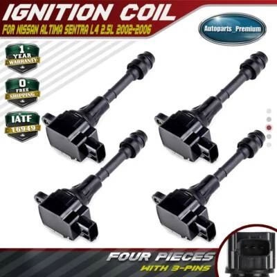 4x Bobina de encendido para Nissan Sentra Altima 2002-2006 X-Trail 2005-2006 L4 2,5 L Foto 1 de 4