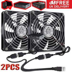 2PCS USB Cooling Fan Silent Fan Fr Computer Case PC CPU Case 5V 140*140*25mm UK - Picture 1 of 8