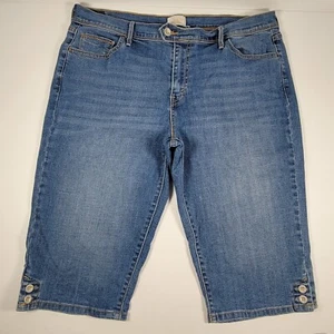 Levi San Francisco 515 Skimmer Faded Blue Stretch Denim Capris, Size 16 Flap - Picture 1 of 10