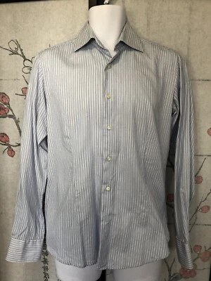 $395 VALENTINO ROMA Slim Fit Striped Dress Shirt Size 15-3/4 or 40  - Image 1 of 4
