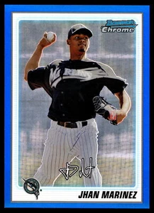 2010 Bowman Chrome #BCP186 Jhan Marinez Refractor Blue /150 Florida Marlins - Picture 1 of 2