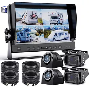 9'' Quad DVR Recorder Monitor 1080P 4*Backup Camera System For Semi Box Truck RV - Picture 1 of 13