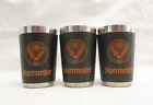 Jagermeister Set Of 3 Metal/Leather Decorative Shot Glass E3825