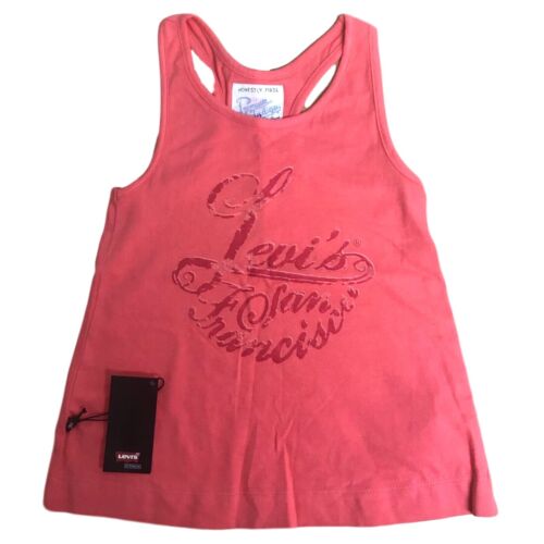 Levi's Girls Teen Orange Sleeveless Tank Top Vest T-Shirt Age 5 8 10 12 14 Years