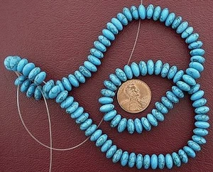 8mm Rondelle Gems Synthetic Turquoise Beads 15" Strand - Picture 1 of 1