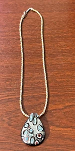 Signed Napier gold and Silver twisted chain with Glass Pendant - Picture 1 of 3