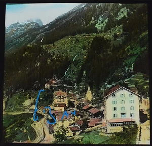 Photo FINHAUT VILLAGE GENERAL VIEW SWITZERLAND C1920 Magic Lantern Slide - Picture 1 of 5