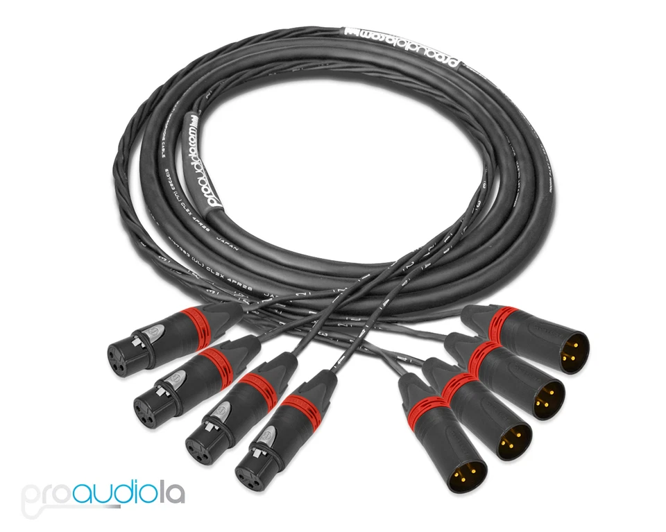 Serpiente Mogami 2931 estándar de 4 canales | Neutrik Gold XLR con anillos rojos | 8 pies Foto 1 de 1