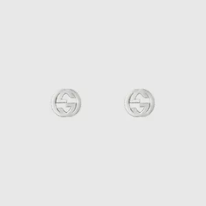 Gucci Earrings Interlocking YBD479227001 Sterling Silver New Ladies Duble GG - Picture 1 of 2