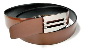 CINTURON DE PIEL DE UBRIQUE MARRON Y NEGRO REVERSIBLE - Foto 1 di 3