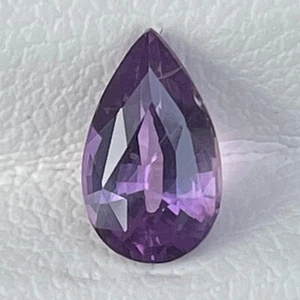 Anillo de piedras preciosas sueltas corte pera zafiro púrpura rosado natural sin calentar de 1,07 quilates - Imagen 1 de 5
