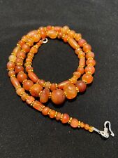 old beads Himalayan old ancient antique carnelian agate mala necklace from Tibet