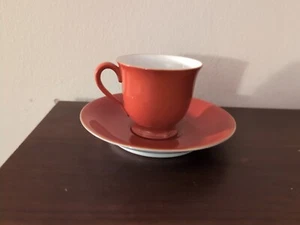 Noritake China Sienna Gold Trim Tea Cup & Saucer Orange Hand Painted In Japan - Picture 1 of 3