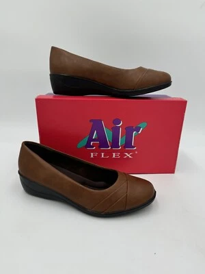 Air Flex Casual Slip On Melora Brown Women Size 7 Cushioned Faux Leather - Image 1 of 4