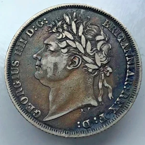 1825 George IV Milled Silver Shilling, Laureate Head Silver Coin #649 - Picture 1 of 4