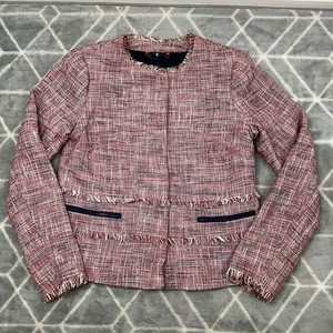 Joules Jacket UK 8 Red MAYBELLE Blazer Jersey Fleck Country Cotton Races Frill - Picture 1 of 9