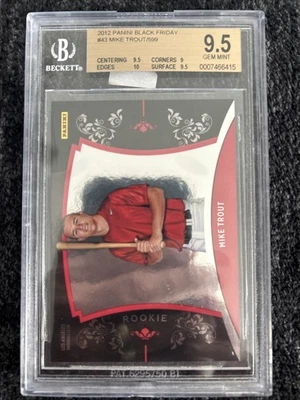 2012 PANINI BLACK FRIDAY 43 MIKE TROUT /599 ROOKIE RC BGS 9.5 Gem Mint - Image 1 of 3