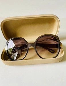 Gafas de sol redondas de diseñador Chloe marco camel/tostado lentes marrones degradados CH0002S - Imagen 1 de 11