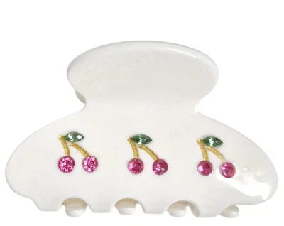 J.Crew Factory Crewcuts Девочка Вишня Украшенный Коготь для Волос Белый Розовый Новый - Изображение 1 из 4