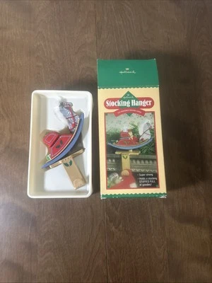 Percha de Medias de Navidad con Sello Vintage - Caballo Mecedor Antiguo - Foto 1 de 4