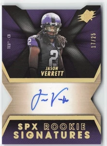Jason Verrett 2014 SPx Autograph Die Cut #99 /25 Auto TCU Horned Frogs - Picture 1 of 2