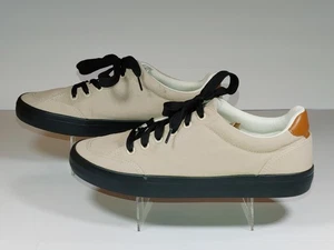 Mens Waluzs Size 8.5 Classic Low Top Sneakers Khaki Minimalist Canvas Lace Up   - Picture 1 of 11