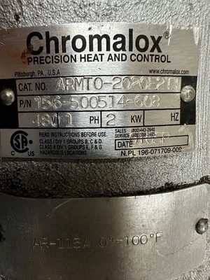Calentador CHROMALOX ARMTO-2020E2T1 Foto 1 de 4