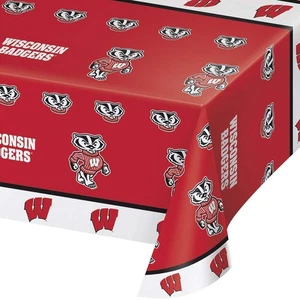 University of Wisconsin Badgers - Plastic Tablecloth 54"x108" Rectangle #332995 - Picture 1 of 3