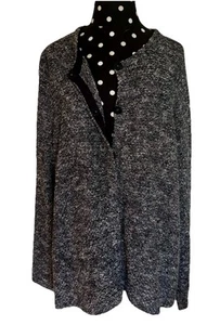 EILEEN FISHER Woman-Gray Snap Front Long Sleeve Cardigan Sweater. 1X. - Picture 1 of 5