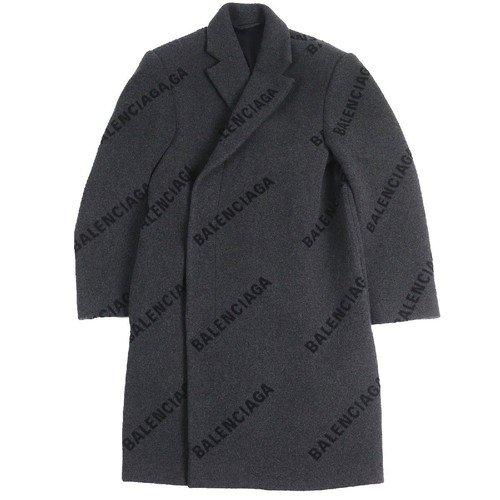Balenciaga 595272 Cappotto Cambio Cashmere Grigio Antracite 46 M