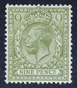 GB SG393a KGV 1913 9d verde oliva, montado como nuevo - Imagen 1 de 2