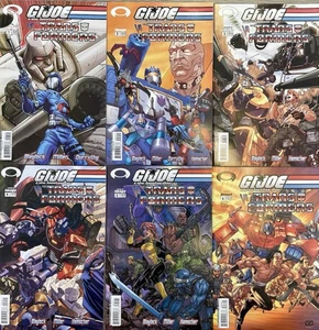 G.I Joe vs Transformers #1,2,3,4,5,6 Complete Set + Graham Crackers Variant #1 - Picture 1 of 8
