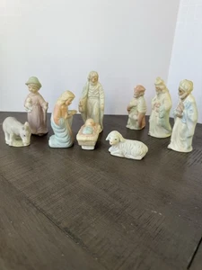 Lefton Christopher Collection 9 Piece Nativity Set #03224 Vintage 1983 Exc Cond - Picture 1 of 7