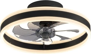 Ventilador de Techo LED con Luces Reversible Mando a Distancia Bajo Perfil 40CM Negro Ventilador de Techo - Imagen 1 de 5