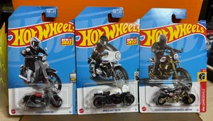 Hot Wheels Ducati Scrambler Honda Supercub BMW R NineT Racer Motorcyle Set New - Picture 1 of 7