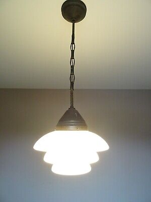 Ancienne Lampe Art Deco OTTO MULLER Bauhaus Pendant Light Kaiser Idell Hurka • 498.79€
